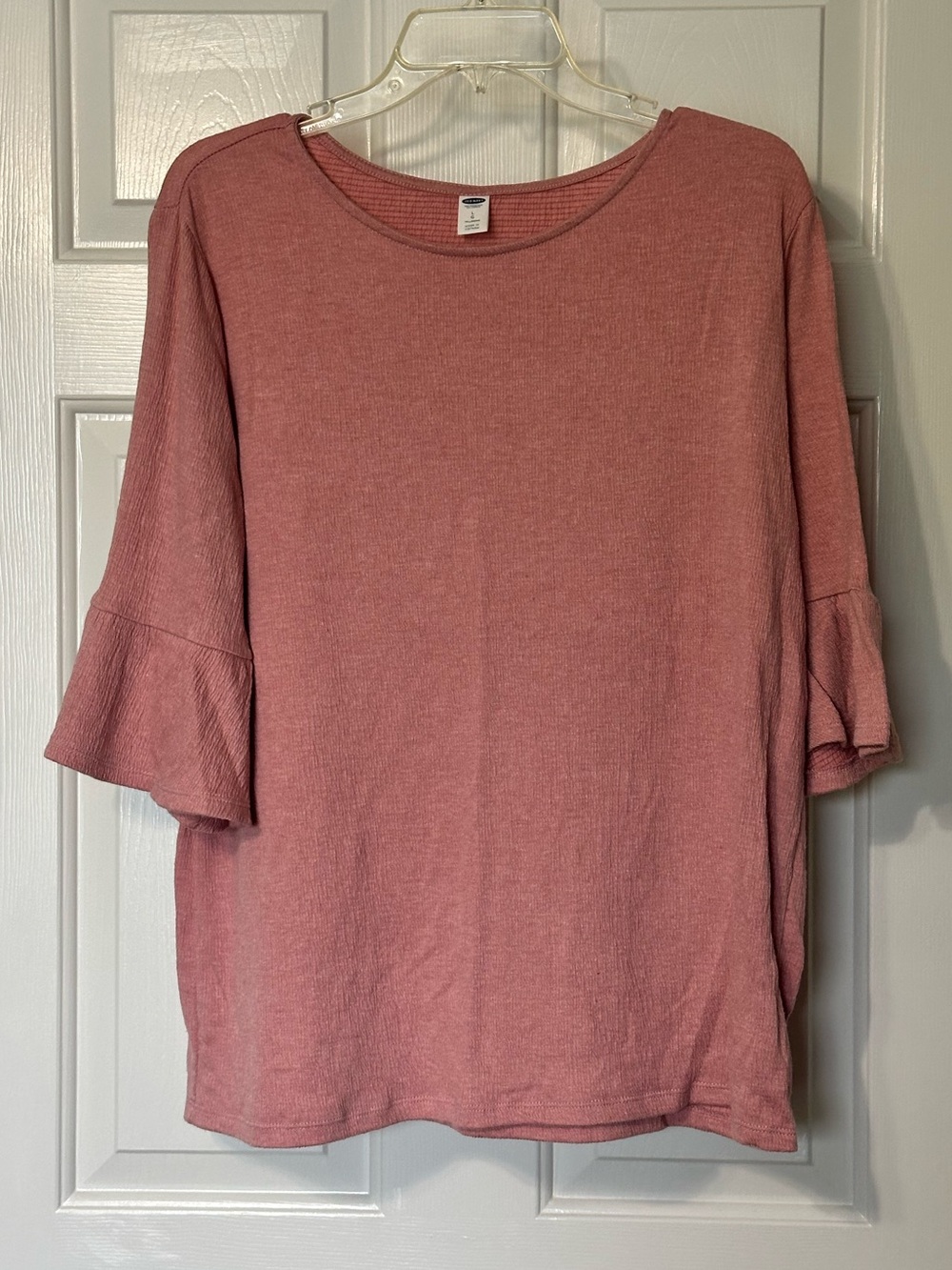 Old Navy Dusty Rose Colored Blouse with Peplum Sleeves size Large